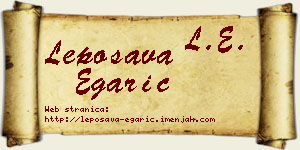 Leposava Egarić vizit kartica